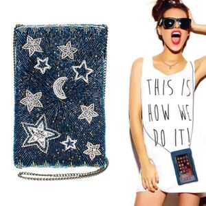 NWT New Mary Frances Celestial Beaded Crossbody Phone Bag Retire Rare